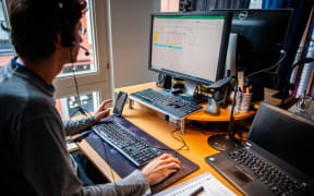 A man from a company based in North Brabant is working from home during the Coronavirus crisis in The Netherlands, on 13 March 2020.