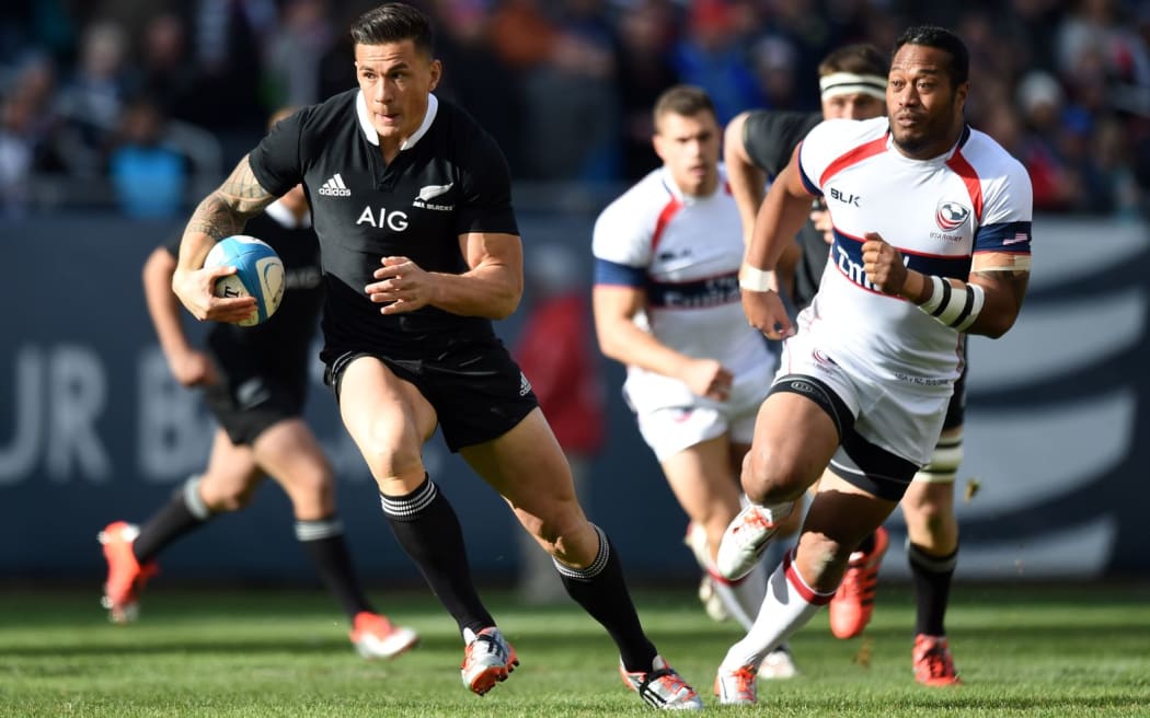 Sonny Bill Williams during the test match between the All Blacks and Eagles in Chicago.