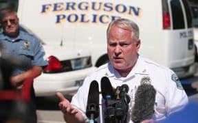 Police Chief Thomas Jackson fields questions related to the shooting death of teenager Michael Brown on August 13, 2014 in Ferguson, Missouri.
