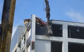 The demolition of the Reading Cinemas car park begins.