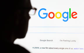 Close-up of the Google.com search homepage on computer.
