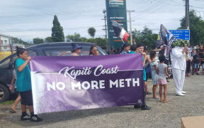 Members of the Otaki community on the Kapiti Coast held a hikoi against the use of methamphetamine in the region. 1 December 2018