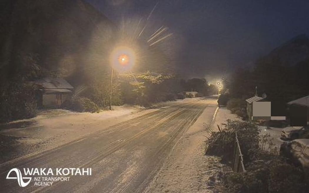 Arthur's Pass was closed by snow on Wednesday 2 August 2023.