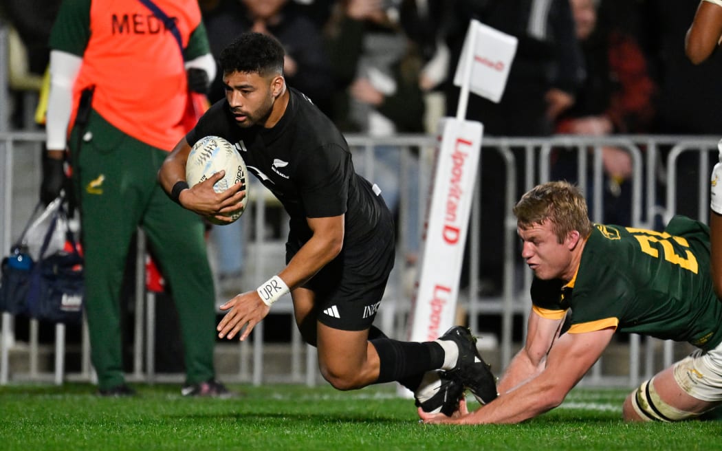 Richie Mo’unga of New Zealand scored the final try of the match.