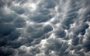 Mammatus clouds in San Antonio.