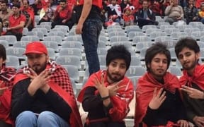 This group of women managed to get past security to watch a football game in Tehran.