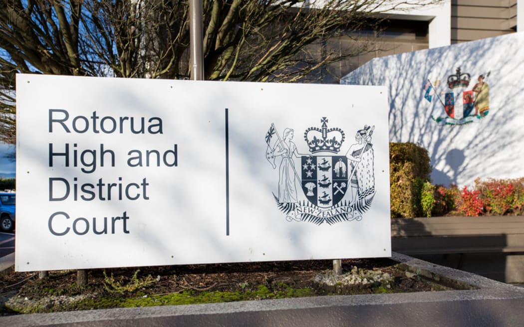 Signage outside the Rotorua High and District Court