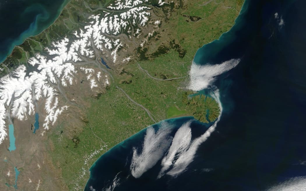 The smoke from the Port Hills fires can be seen from space, with the view captured from a NASA satellite.