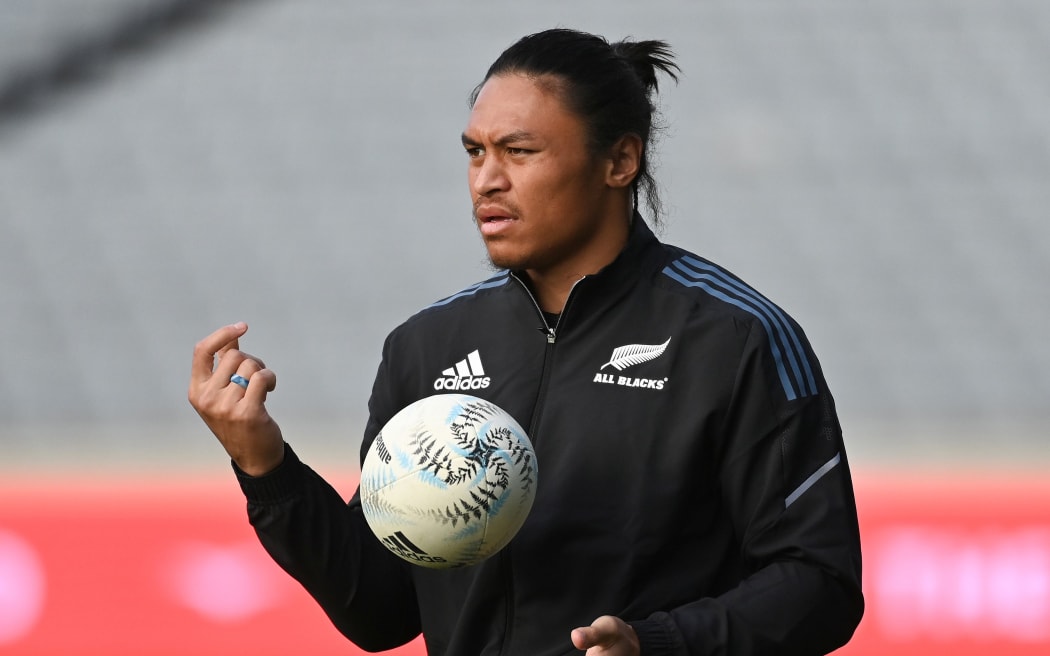 Caleb Clarke at All Blacks training.