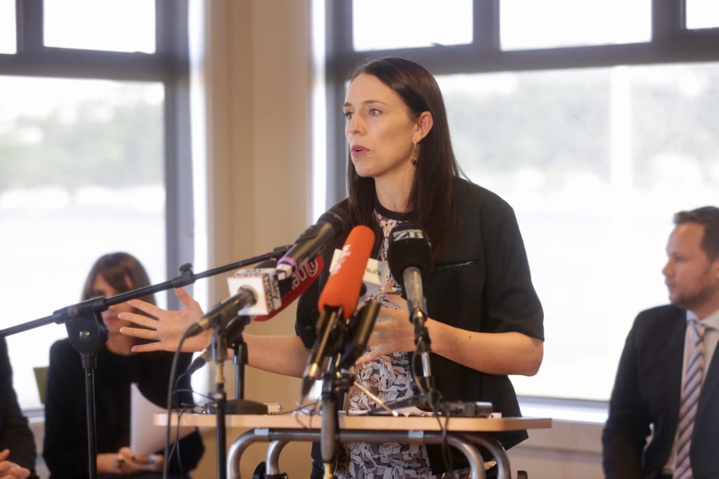Jacinda Ardern announcing the mandatory phase out of single-use plastic bags.