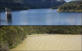 The level of silt in the Hunua dam system can be easily seen in before and after photos.