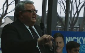 Gerry Brownlee at an election Q+A in Christchurch.