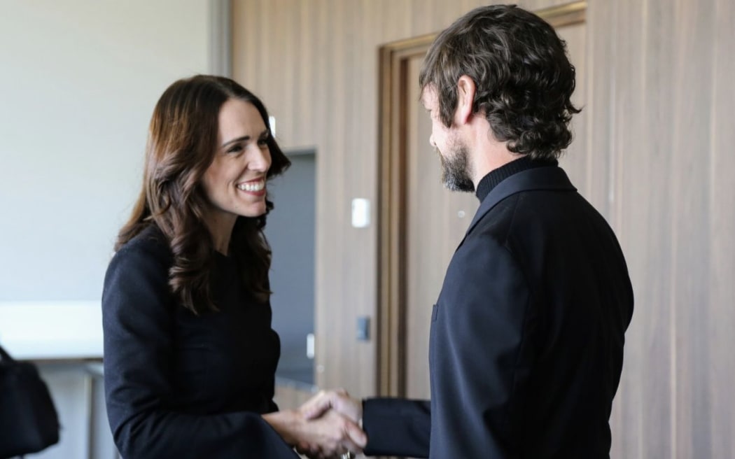 Prime Minister Jacinda Ardern meets Twitter CEO Jack Dorsey at the Christchurch Call summit.