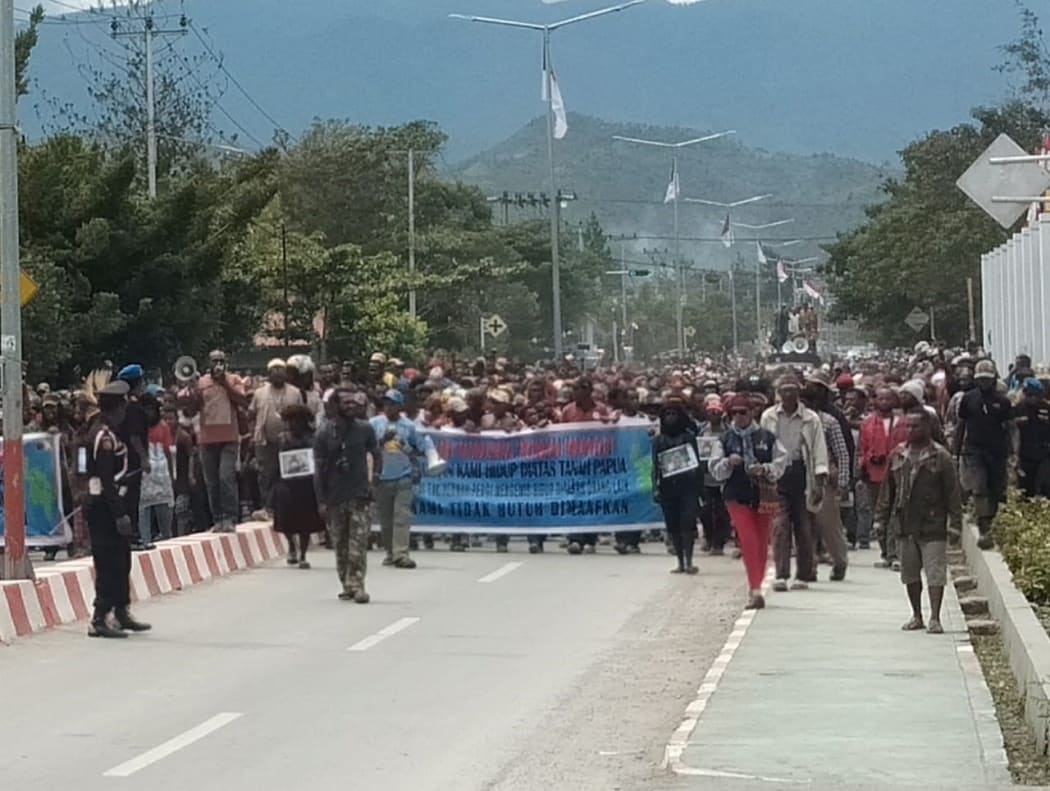 West Papuans protest against racism in Wamena, August 2019.