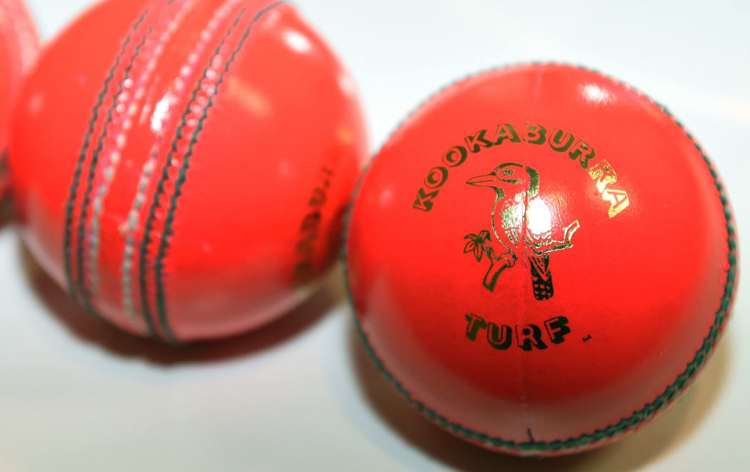 The pink balls which will be used in the inaugural day-night test in Adelaide.