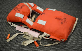An old lifejacket. Maritime NZ is advising boaties to replace old lifejackets that have  kapok filling or cotton straps because they are unsafe