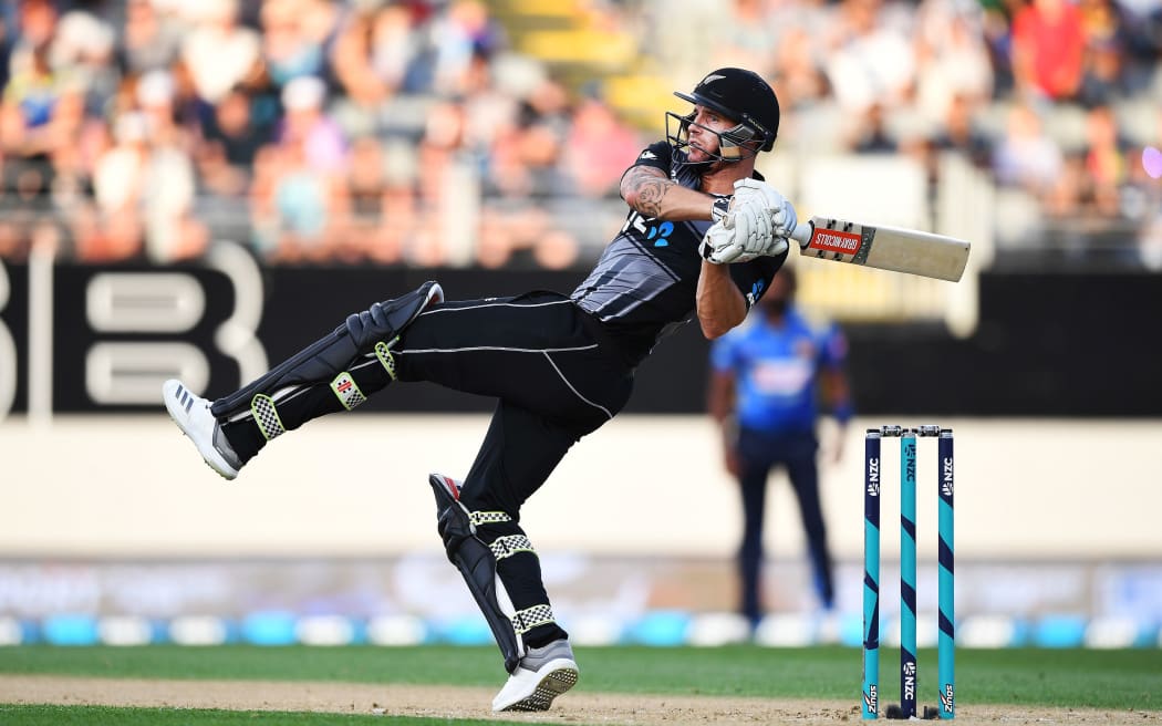 Doug Bracewell in action for the Black Caps.