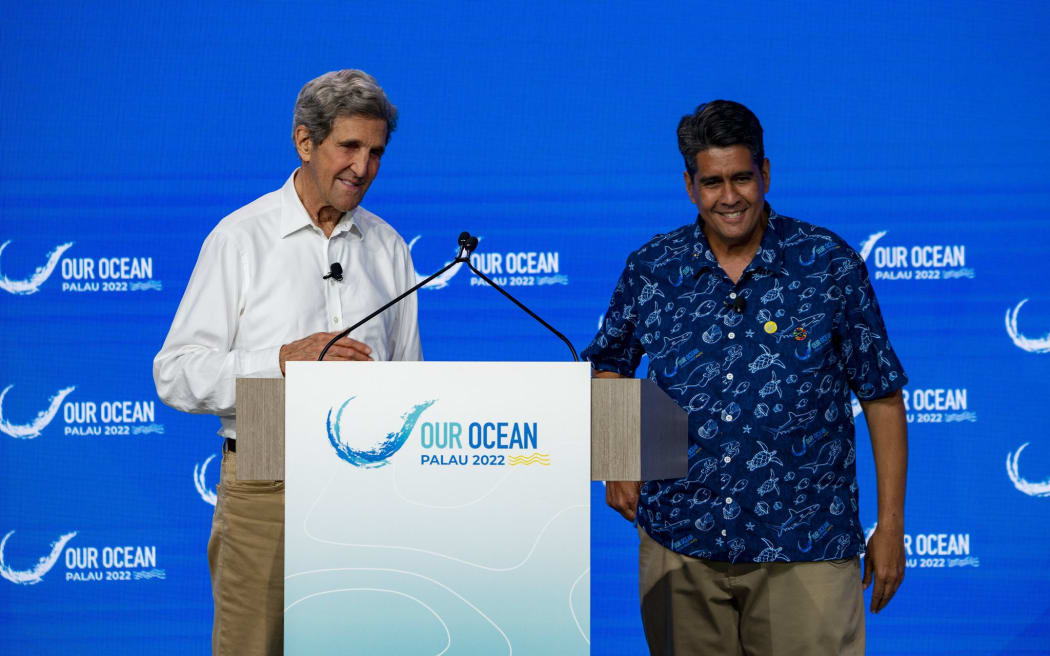 US Special Presidential Envoy for Climate John Kerry and Palau President Surangel Whipps Jr