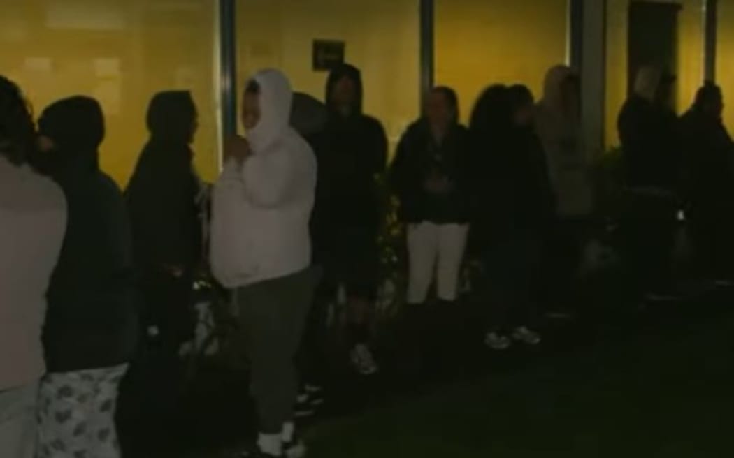 The early morning line outside a South Auckland Work and Income office.
