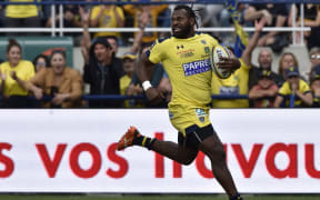 Clermont's Alivereti Raka scores a try against Agen in August.