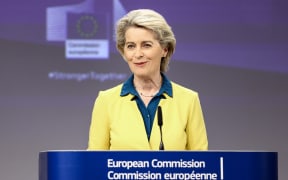 European Commission President Ursula von der Leyen holds a press conference on the EU membership applications by Ukraine, Moldova and Georgia at the European Commission headquarters in Brussels on 17 June 2022. - The European Commission will vote on 17 June 2022 on whether to grant Ukraine EU candidate status, but any green light will be subject to conditions and must be unanimously approved by the 27 member states before lengthy accession negotiations can begin.