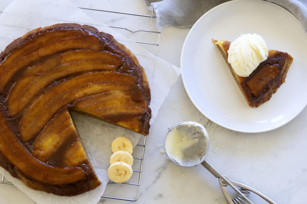 Caramelised banana and ginger upside down cake RNZ Recipes