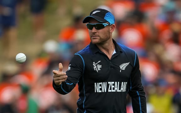 The Black Caps' captain Brendon McCullum bowling during the Cricket World Cup.