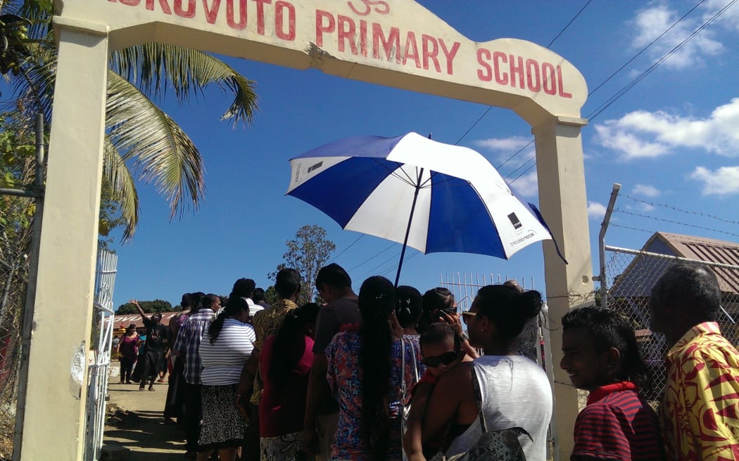 Voters line up at Korovuto school in Nadi