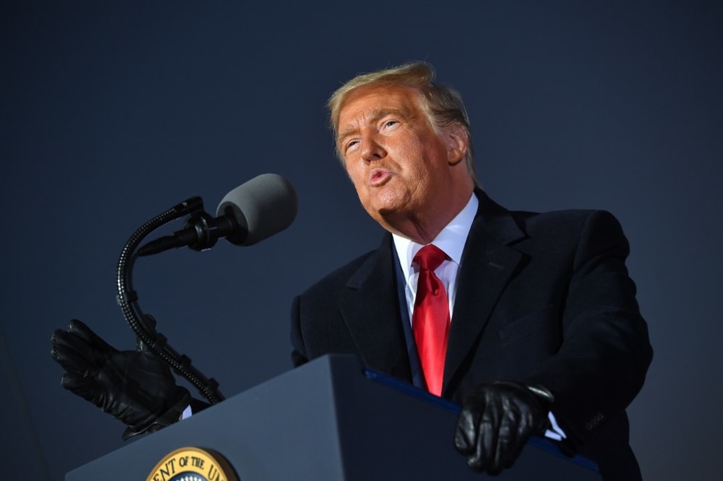 US President Donald Trump speaks during a rally at Pittsburgh-Butler Regional Airport in Butler, Pennsylvania on October 31, 2020. (Photo by MANDEL NGAN / AFP)