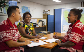 A group working on foreign aid strategy in Solomon Islands.