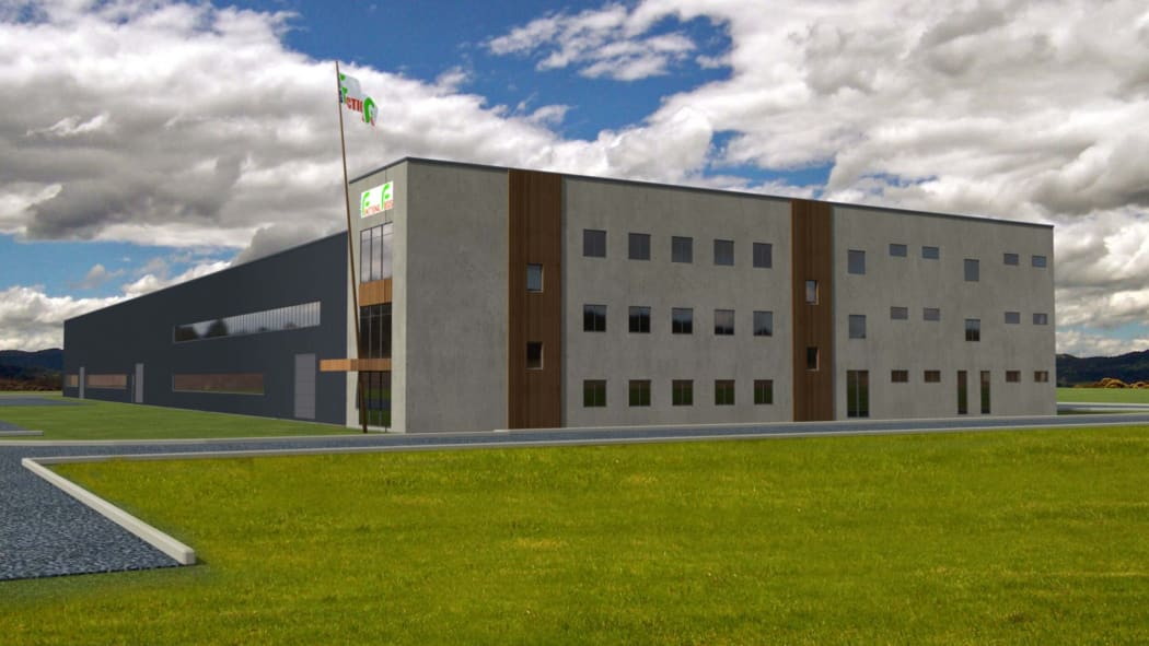 Artist impression of New Zealand Functional Foods' plant-based milk factory.
