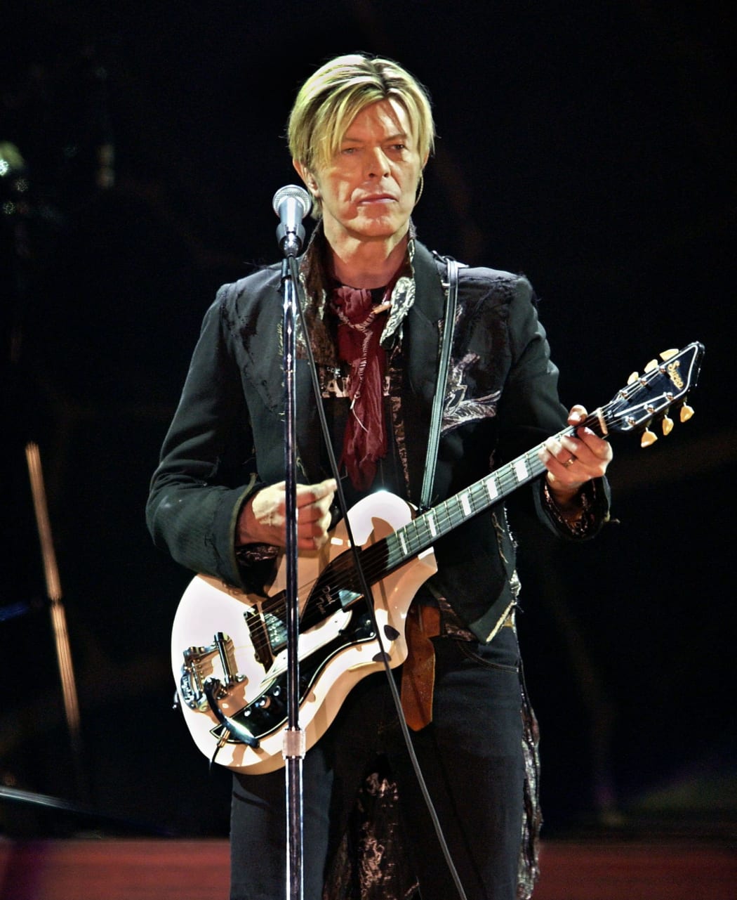 David Bowie performing in Paris in 2003.