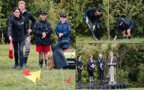 Tree planting and gumboot throwing were on the schedule for the Royal couple today.