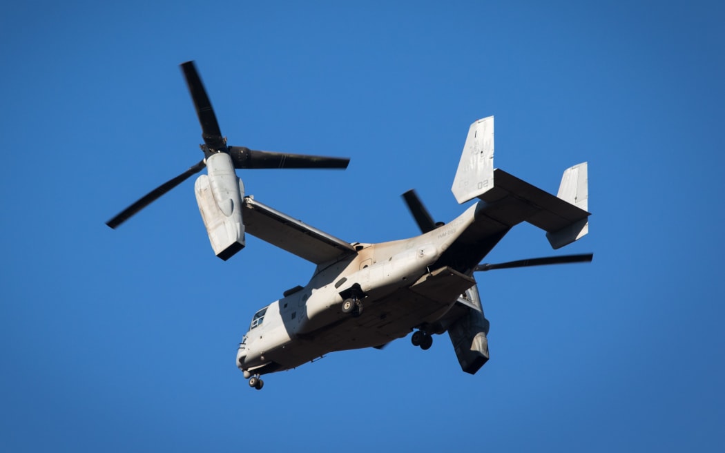 The MV-22 Osprey aircraft used by the US Marine Corps.