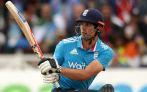 Alastair Cook bats during the third Royal London One Day International between England and India at Trent Bridge, Nottingham. August, 2014.