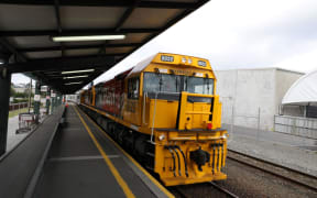 The first passenger train on the newly reopened Coastal Pacific Rail Line arrives in Christchurch from Picton.