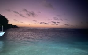 Sunset over the ocean at Rarotonga, July 2023.