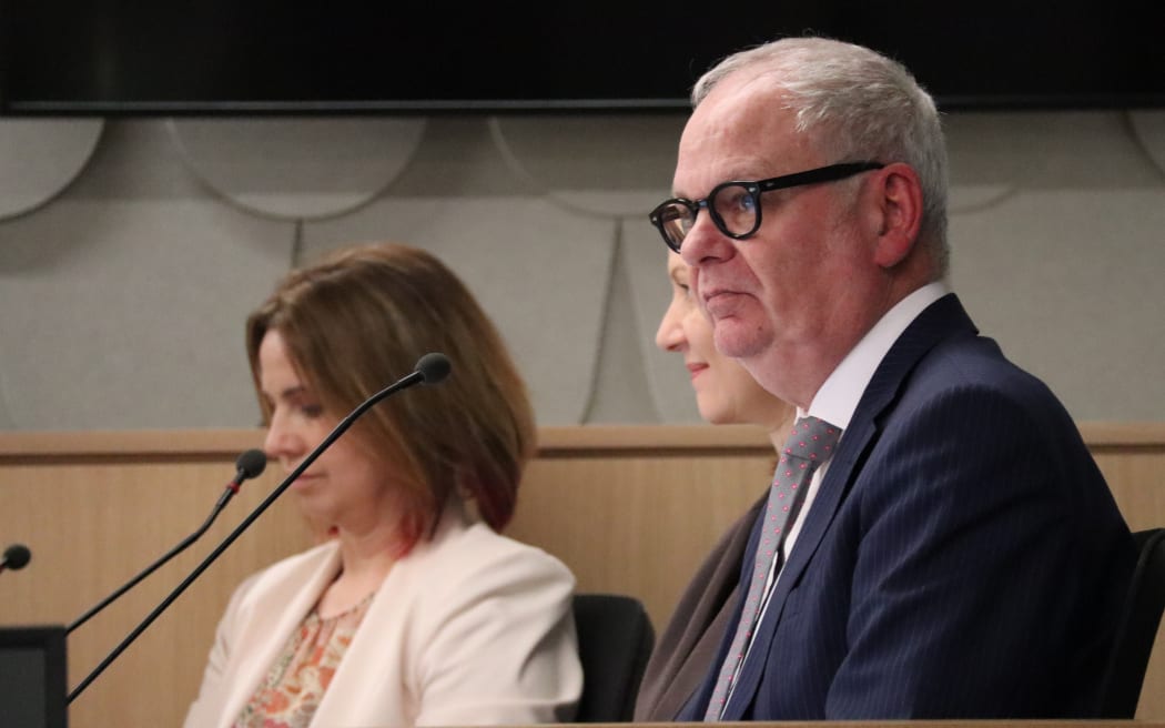 Public Service commissioner Peter Hughes speaks at the Royal Commission of Inquiry into Abuse in Care.