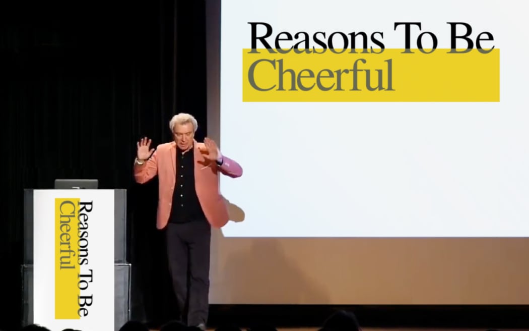 Talking Heads' David Byrne with his editorial initiative Reasons to be Cheerful