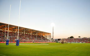 A Super Rugby game at the AMI Stadium earlier this year - Crusaders vs Chiefs.