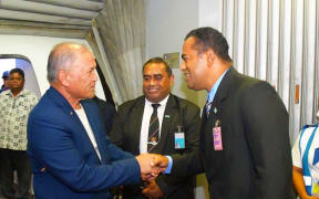 Republic of Marshall Islands president David Kabua is welcomed to Fiji ahead of the PIF Special Leaders Retreat.