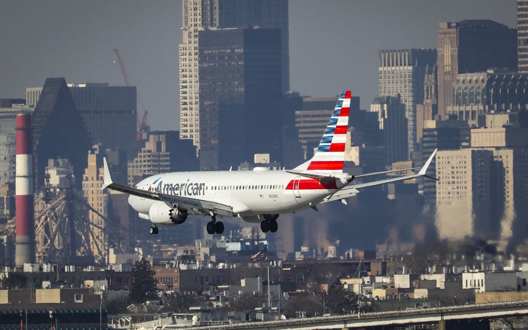 American Airlines Boeing 737 Max 8, on a flight from Miami to New York City, lands at LaGuardia Airport on Monday morning, March 11, 2019