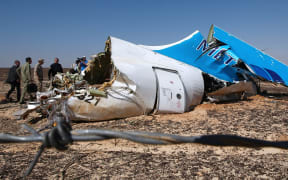 Wreckage of the Airbus A321 in the northern Sinai Peninsula.