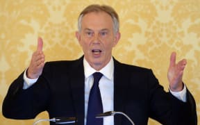 Former UK Prime Minister Tony Blair during a news conference following the releasee of the Iraq Inquiry report.