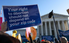 Abortion rights advocates demonstrate in front of the Supreme Court of the United States Supreme Court of the United States in Washington, DC, United States on 1 December 2021.