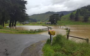 Flooding on Koromiko farm on highway between Picton and Blenheim.