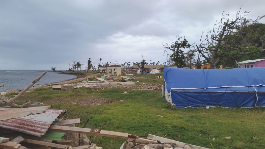 Homes that were on the shoreline on Koro Island in Fiji will have to be relocated inland