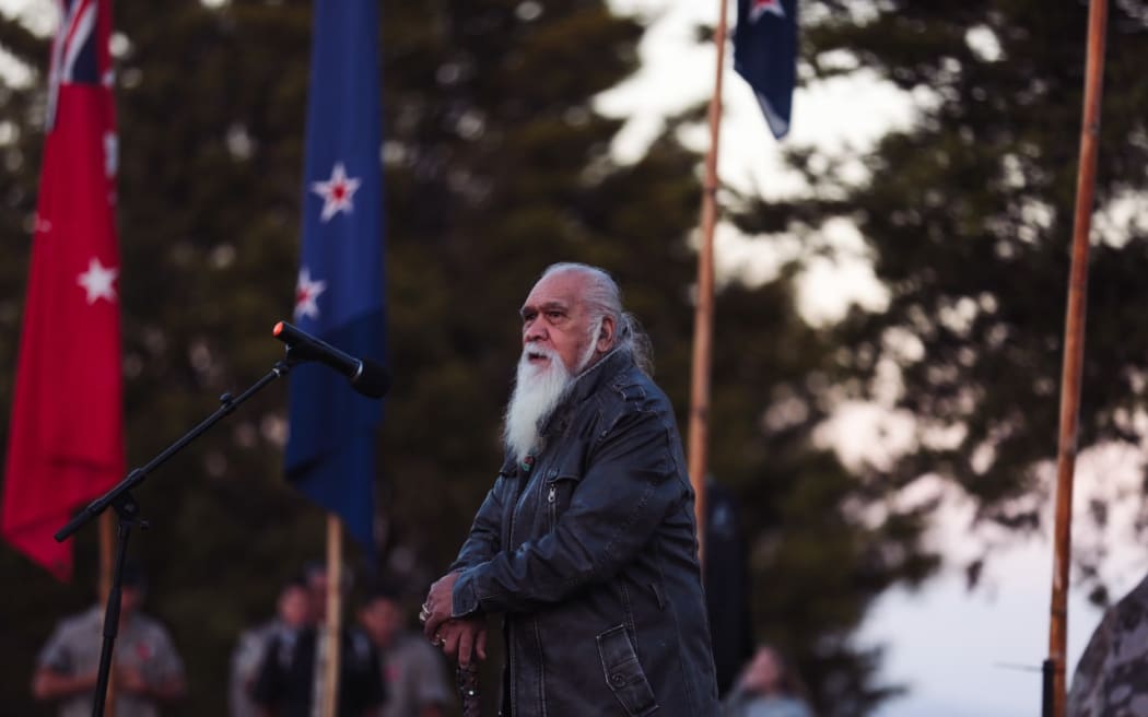 Ngāpuhi elder Hone Sadler at the ceremony at Ruapekapeka Pā