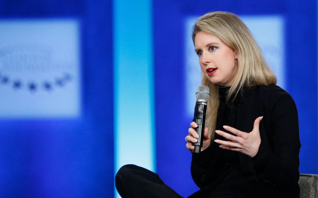 NEW YORK, NY - SEPTEMBER 29: Elizabeth Holmes speaks on stage during the closing session of the Clinton Global Initiative 2015 on September 29, 2015 in New York City.   JP Yim/Getty Images/AFP