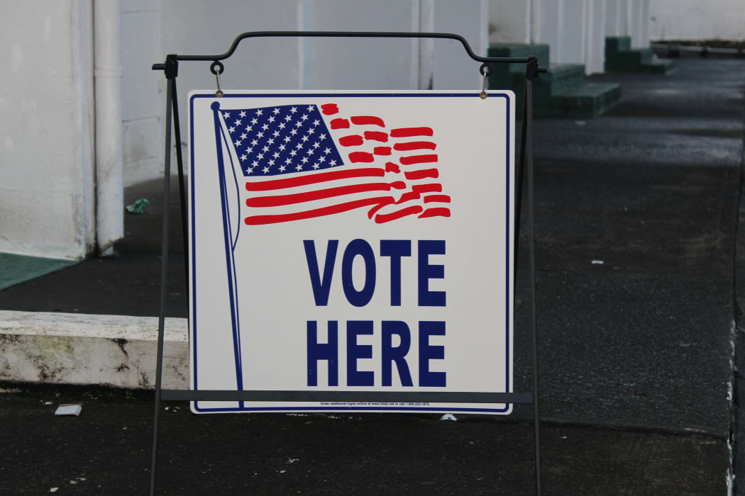 A voting sign in American Samoa
